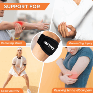 Tennis Elbow Support (1N) | Provides an Ideal Compression to the Strained Muscles of the Elbow (Black) - Image 3